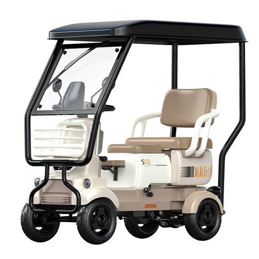 Reisvichi covered four-wheel electric car for the elderly with a shed, household urban small-sized disabled adult power-assisted battery car 48V25Ah ternary lithium battery