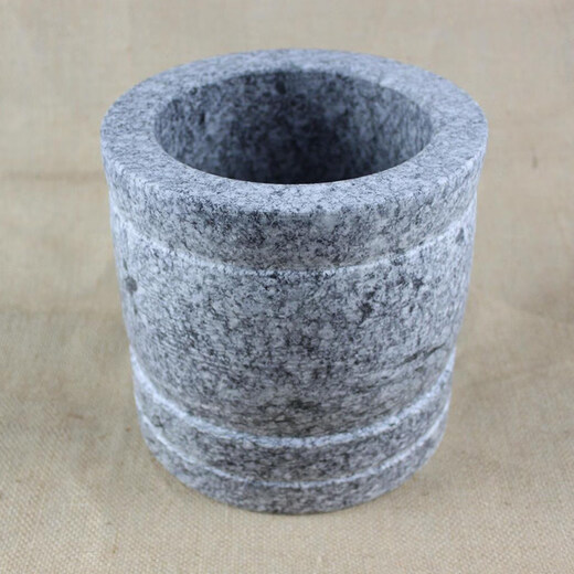 Tuojin imported quality large raw stone mortar from Germany, garlic mortar, household garlic press, garlic mortar, bluestone grinder, bluestone hand-carved vat type stone mortar with diameter 25 cm_Good Luck Lianlian