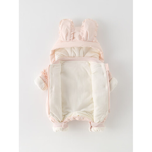 Disney White Duck Down Baby Girl Western Style Down Jumpsuit Winter Plush Warm Infant Down Jacket Winter Outing Wear Pink 66cm
