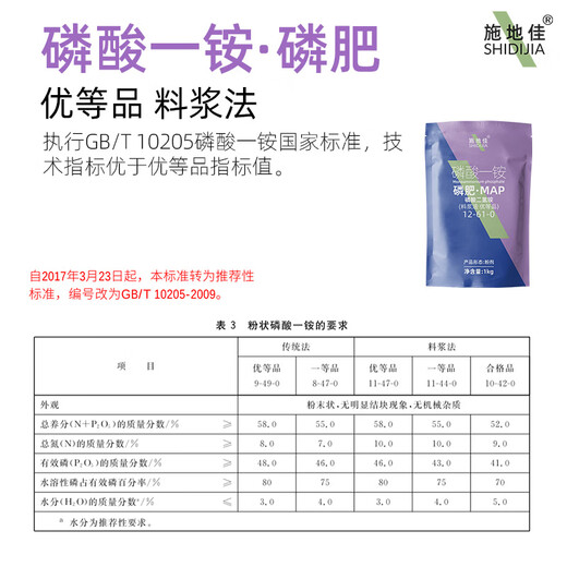 Shidijia Nitrogen Phosphorus Fertilizer Compound Fertilizer Ammonium Dihydrogen Phosphate Monoammonium Phosphate Fruit Tree Vegetable Foliar Fertilizer Large Element Water-soluble Fertilizer Phosphate Fertilizer 1kg 4 Bags