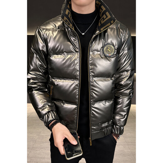 Snow Flying (SNOWFLYING) high-end brand winter clothing new men's short down jacket trendy brand warm new national standard duck down jacket disposable jacket gun gray
