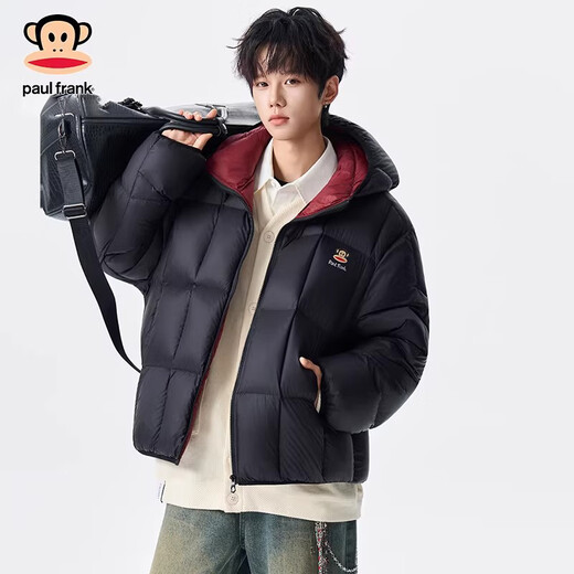大嘴猴（paul frank）美式复古休闲羽绒服男士2026年春季新款宽松保暖舒适防寒百搭上衣 白色 【90%白鸭绒】 S 【建议90-110斤】