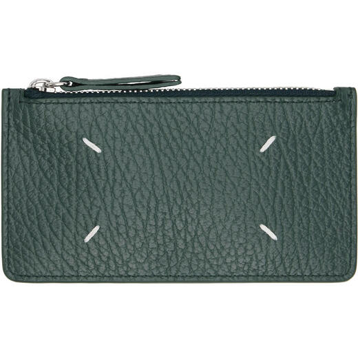 MAISON MARGIELA Light Luxury Men's Green FOUR STITCHES Card Holder Bottle Green One Size