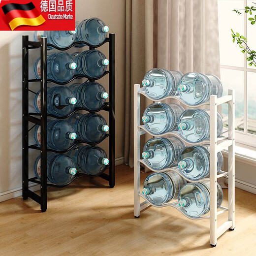 Tuojin single row double row multi-layer bucket rack mineral water storage rack office pure water bucket rack bottled water stand rack single bucket five layers - black