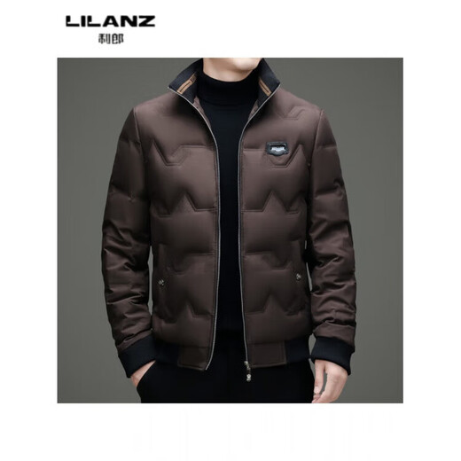 LILANZ Men's Down Jacket Autumn and Winter New 90 Duck Down Warm Threaded Lapel Workwear Casual Down Youth Trend Black 88177 Style 14XL (185)