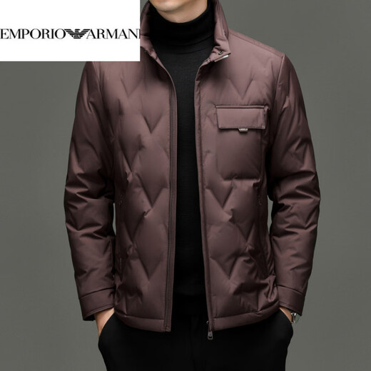 EMPORIO ARMANI Armani down new men's down jacket short stand collar casual duck down fashion trend warm winter jacket beige XL 180