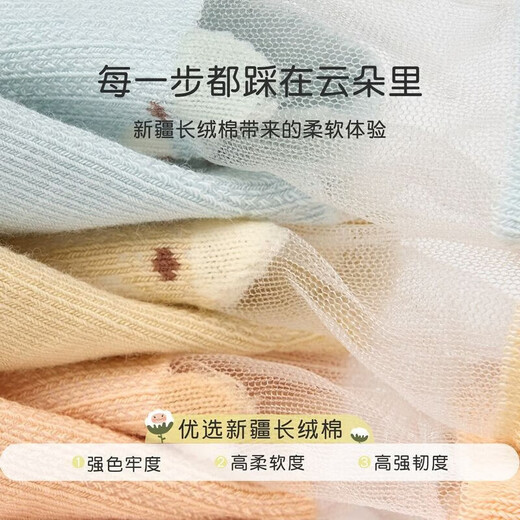 Nido Bear Baby Socks Summer Thin Cotton Socks Boneless Infant Socks Male and Female Baby Socks Ice Stockings S3101A Ice Stockings 3 Pairs 6-12 Months (Suitable for Feet Length 9-11cm)