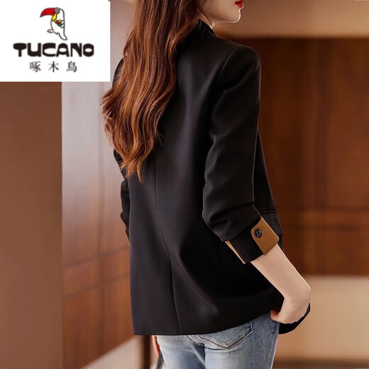 Woodpecker (TUCANO) blazer women's autumn and winter 2025 new casual temperament goddess style fashionable design suit brown L 120Jin Jin is equal to within 0.5 kg