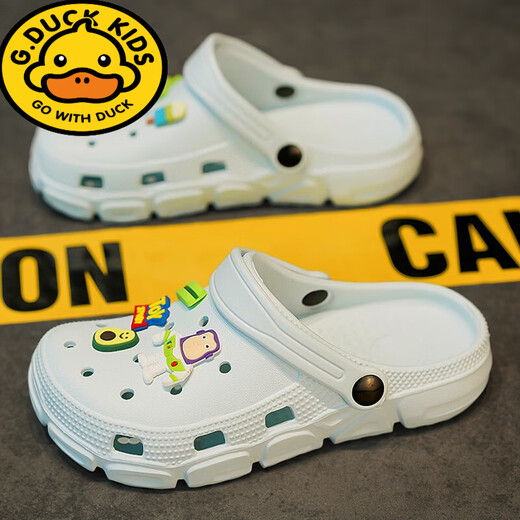 G.duck children's shoes children's slippers boys 2025 new summer soft bottom clogs boys outer wear non-slip beach shoes gray 36