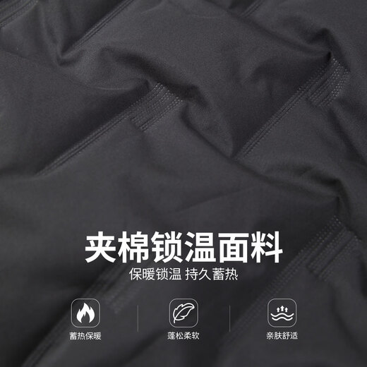 Mark Huafei quilted and thickened hooded cotton jacket for men 25 winter new style cotton jacket to keep warm and lock the temperature of the cotton jacket, comfortable cotton jacket, black L