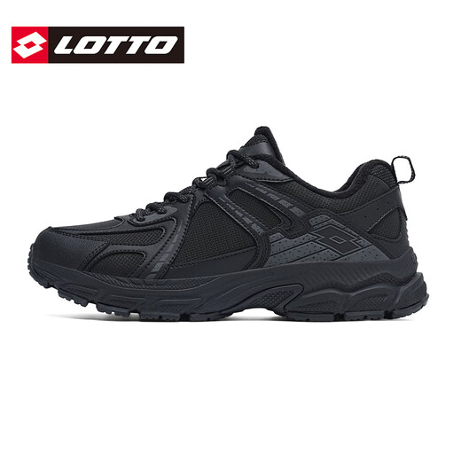 Lotto Lotto Men's Leather Waterproof and Velvet Sports Shoes 2025 Autumn and Winter New Outdoor Non-Slip Hiking Shoes Black (Leather and Velvet) 37