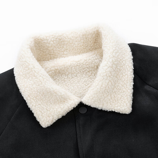 Catman Cotton Clothes Men's Autumn and Winter Lapel Plus Velvet Thickened Warm Casual Loose Tops Jacket Army Green L