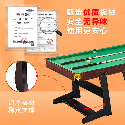 Holodi billiard table home small children's table tennis table three-in-one foldable indoor large pool table birthday gift 160cm red leather model - without wheels three-in-one foldable