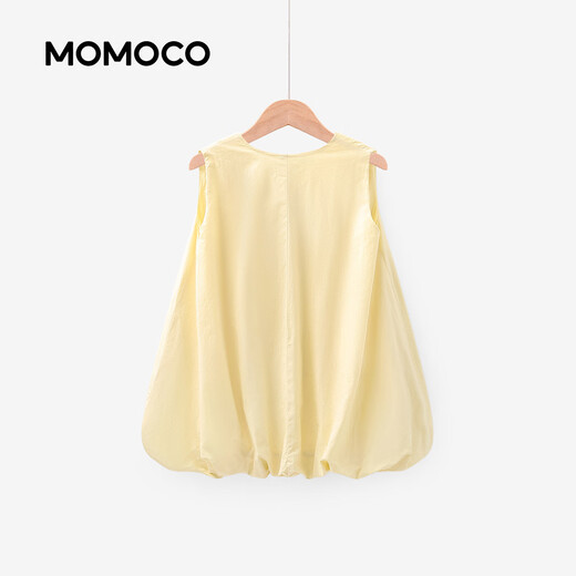 Mamie Maka (MOMOCO) children's clothing girls' dress 2026 spring style medium and large children's fashionable and versatile sweet dress yellow 90