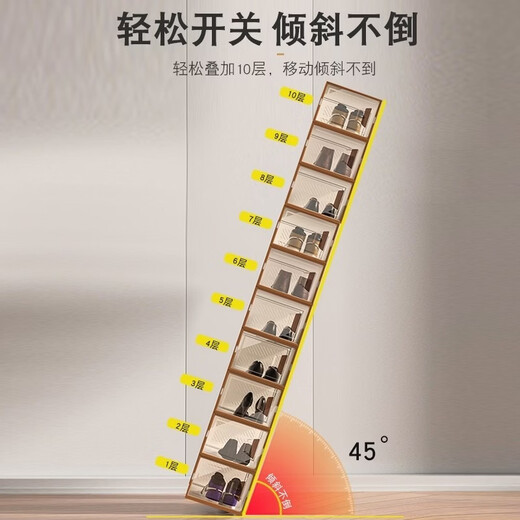 RSRDDY German quality shoe box storage box transparent drawer shoe cabinet storage artifact simple space-saving dust-proof shoe rack high transparency model 47.5 high top can be placed black 24 pcs 25x36.5x18.5cm