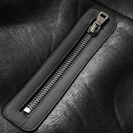 GENIUS international first-line brand leather men's jacket winter 2025 new American trendy brand style motorcycle leather jacket lamb wool brown M