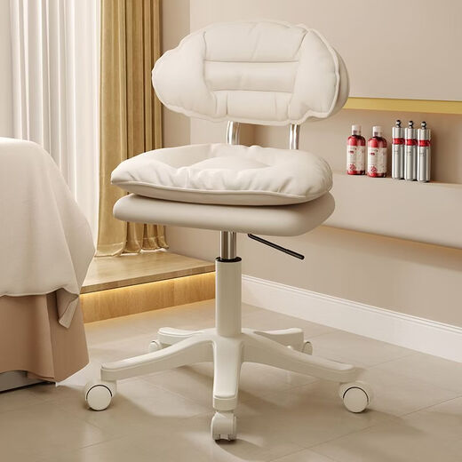 Fantasy Computer Chair Home Comfortable Sedentary Office Chair Girls Bedroom Makeup Stool Dormitory Back Lift Desk Chair SGS Explosion-proof Air Rod + High Elastic Seat Cushion + Waist Backrest Orange Increased Seat Width 40cm Wear-Resistant Anti-Scratch Wheels