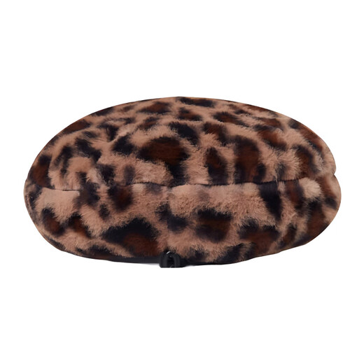 NEW ERA Leopard print warm trend beret for men and women, tortoise shell color, tortoise shell color S