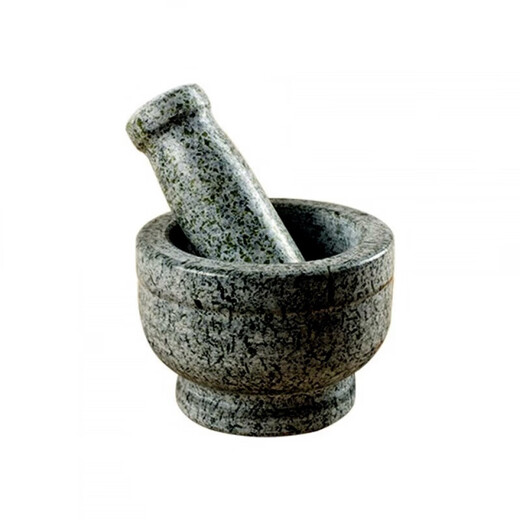 Tuojin manual stone mortar, stone garlic pounding jar, garlic pounding artifact, manual grinder, old-fashioned pepper pounding machine, new medium bowl, household 11 cm polished stone mortar
