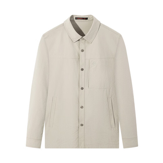 Qipai men's mid-length lapel jacket for men 2026 spring new fashion versatile shirt jacket spring and autumn coat for men smoke gray S (165)