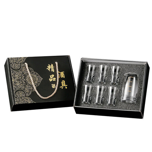 Tuojin German imported high-quality household liquor glass, one-cup wine divider, small spirit glass, wine set, gift box set, gold scale 100ml + Qinglian cup, gift box set 1+2