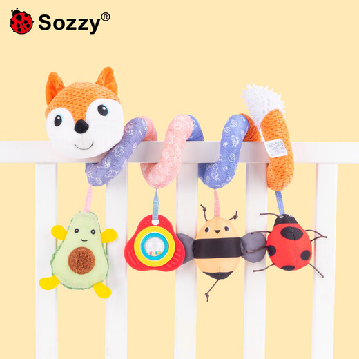 Shantou Lincun SOZZ music pendant to soothe baby wind chime bed wrap stroller plush pendant car hanging bed hanging toys wholesale new elephant bed wrap pink-color card