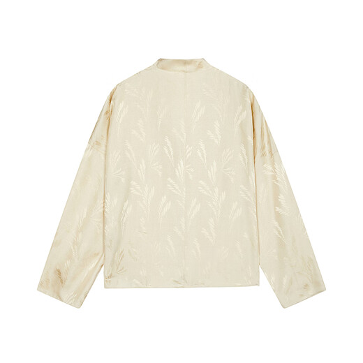 LESS Shopping Mall Same Style/CNY Series 2026 Spring New Chinese Jacquard Silk Shirt for Women 2Q2213640 110 Beige XS