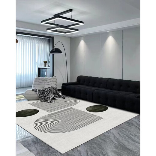 Fantasy carpet living room 2025 new thickened light luxury high-end sofa coffee table floor mat simple non-slip no-wash wipeable bedroom simple line GGG thickened version 80x120CM hot sale 28 years of Tianjin carpet factory direct sales