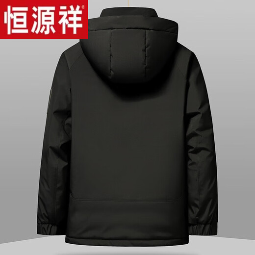 Hengyuanxiang 2025 new winter middle-aged men's down jacket thickened warm winter outdoor windproof and cold-proof jacket for men black 2XL