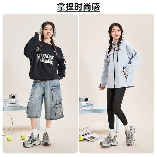 SANFU women's sports shoes spring fashionable sports texture stitching mesh round toe dad shoes women's shoes 852274 purple 35