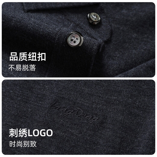 Langdeng autumn and winter men's lapel sweater bottoming shirt men's long-sleeved POLO cardigan