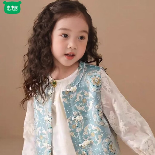 Wooden house parent-child clothing new Chinese style vest shirt two-piece set spring and autumn 2026 new national style ethnic style mother-child clothing vest 165 S size
