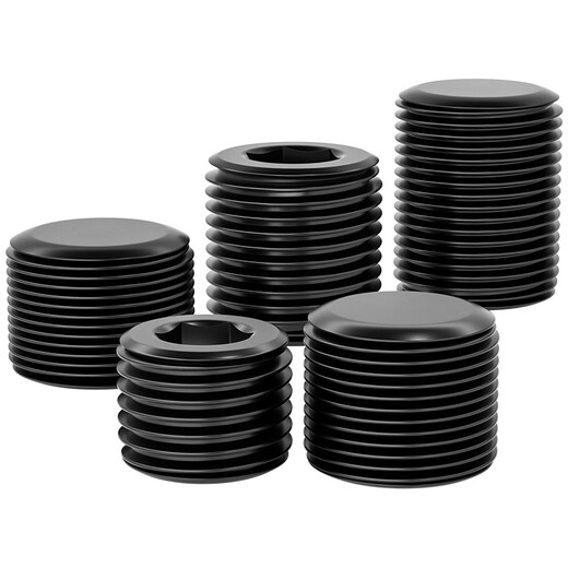 Tianzhuo Hardware black hexagonal plug screw plug oil plug stop screw PT pipe plugging head NPT 1 point 2 points 3 points 4 points M6M8 G1/8*5mm long 50 pieces black zinc
