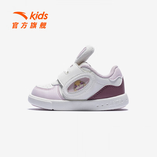 ANTA children's sports shoes, baby girls' shoes, 2025 new winter biscuit rabbit life sneakers, toddler shoes, girls' shoes, ivory white/clear gouache/dry rose-2 23