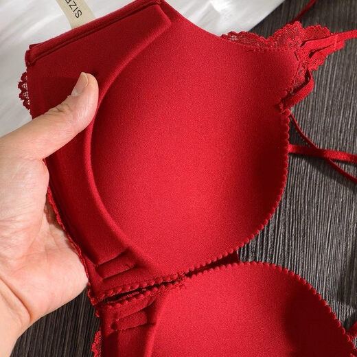 Triumph Zodiac Year Bra Set Women's Red Small Breast Push Up Thickened 2026 Beautiful Back Sexy Front Button Bra Set Retro Red Set 80A 36