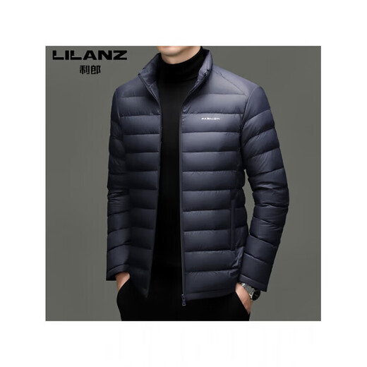 LILANZ lightweight down jacket for young and middle-aged people casual stand-up collar short men's winter warm and cold-proof white duck down jacket black XL size 121-140Jin Jin is equal to 0.5 kg
