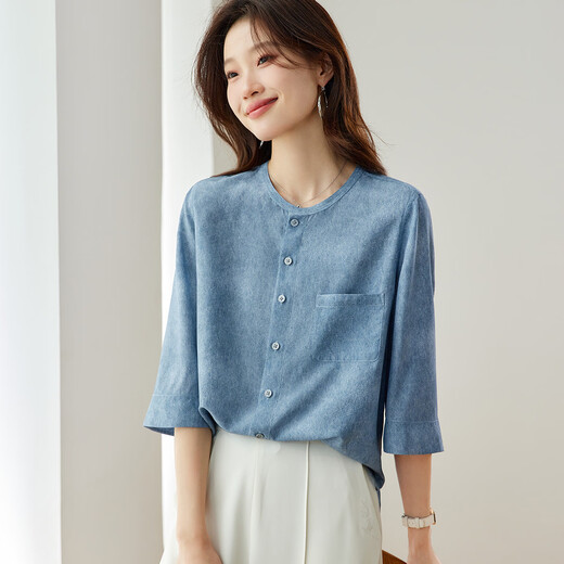 Shexi (Srcr) 16 Mumi crepe de chine 100% mulberry silk shirt women's spring and autumn high-end silk top