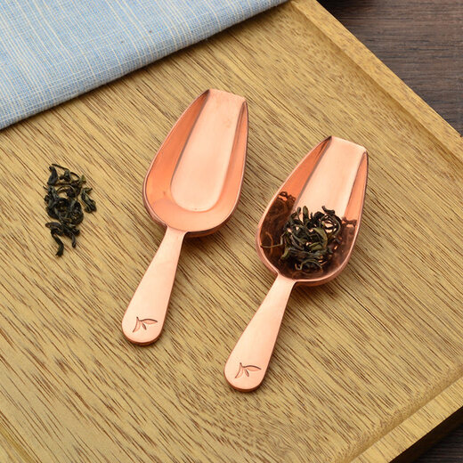 Guangyi Japanese style copper tea spoon tea shovel handmade mini small copper brass tea spoon tea spoon single tea set accessories copper mini small tea shovel 1 piece