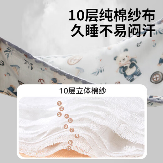 Duolingduo newborn baby cloud pillow infant pillow pure cotton gauze 0 to 1 year old baby small pillow pillow pillow towel flat pillow summer Le Meng 10 layers of gauze breathable polka dot 40x27x0
