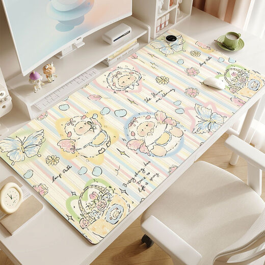 Wing Fantasy Heated Mouse Pad Extra Large Heating Desk Pad Girls Office Computer Desktop Pad Winter Desk Writing Hand Warmer 2 40x90CM Timed Power Off Waterproof Three-speed Temperature Adjustment