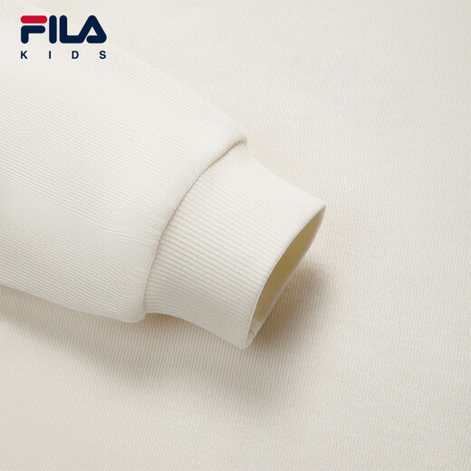 FILA Children's Sweater 2026 Spring New Girls' Casual Loose Hooded Top for Medium and Large Children Cloud White-WT 160
