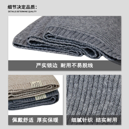 DL Fat Donglai same style scarf men's black men's winter new Korean version trendy thickened warm wool knitted gray-small vertical stripe W71 scarf