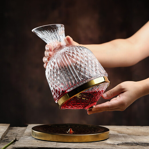 Tuojin German imported quality shaker rotating decanter household tumbler wine gyro wine divider handmade lead-free silver_light decanter_1500ml