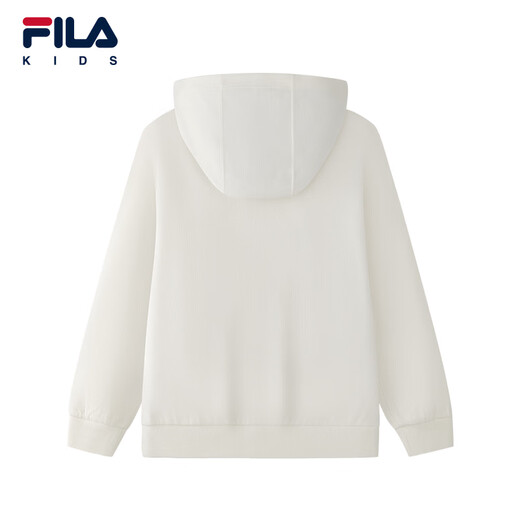 FILA Children's Sweater 2026 Spring New Girls' Casual Loose Hooded Top for Medium and Large Children Cloud White-WT 160