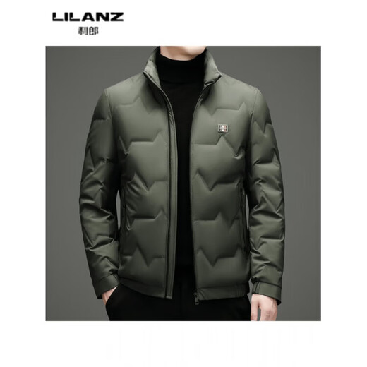 LILANZ Men's Down Jacket Autumn and Winter New 90 Duck Down Warm Threaded Lapel Workwear Casual Down Youth Trend Black 88177 Style 14XL (185)