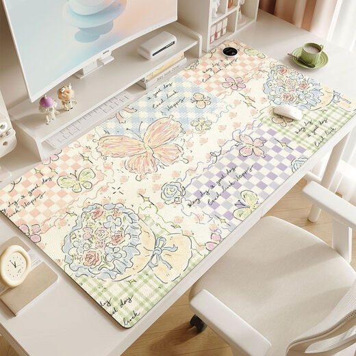 Wing Fantasy Heated Mouse Pad Extra Large Heating Desk Pad Girls Office Computer Desktop Pad Winter Desk Writing Hand Warmer 2 40x90CM Timed Power Off Waterproof Three-speed Temperature Adjustment