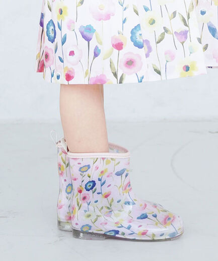 MIKIHOUSE Toddler Shoes Rapochet Rain Boots (15cm-20cm) Children's Long Boots Rain Shoes Waterproof Direct Shipping from Japan SS Sax (Swan Pattern) 16cm (6.4)