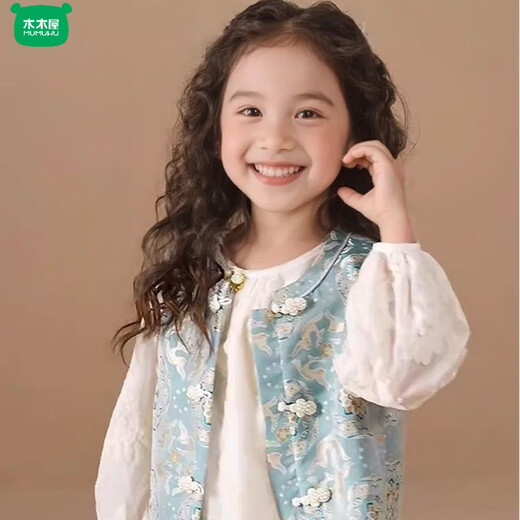 Wooden house parent-child clothing new Chinese style vest shirt two-piece set spring and autumn 2026 new national style ethnic style mother-child clothing vest 165 S size