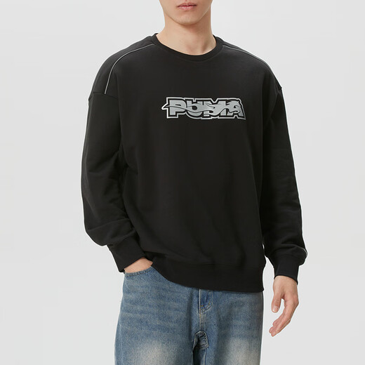 PUMA Men's and Women's 2026 Year of the Horse New Year Loose Round Neck Knitted Sweatshirt Fitness Running Fashion Pullover 636033-01 XS