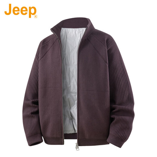 JEEP American genuine high-end lightweight knitted down jacket winter warm and cold-proof men's casual stand-up collar trendy jacket royal blue international big brand XL